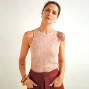 Mango metallic knit top M